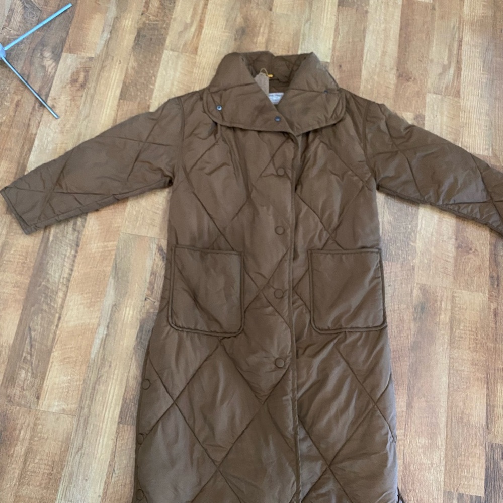 We The Free Quilted Diamond Long Puffer Coat - Brown - Picture 3 of 10